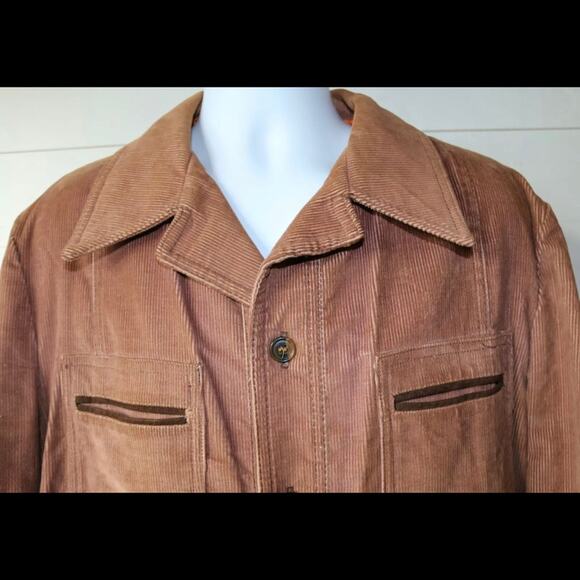TRUE VTG GOLD! JC Penney Men's L Brown Corduroy Jacket - Picture 2 of 9